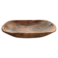 Ancienne auge à pétrir monoxyle en bois – art populaire