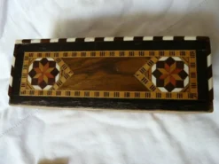 Ancienne Boîte 28 dominos en Marqueterie Syrie Vintage