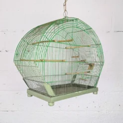 Ancienne Cage à Oiseau Verte
