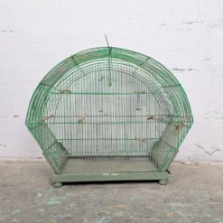 Ancienne Cage à Oiseau Verte