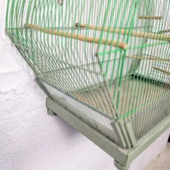 Ancienne Cage à Oiseau Verte