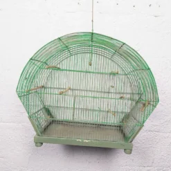 Ancienne Cage à Oiseau Verte
