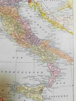 Ancienne carte de l'Italie de 1928
