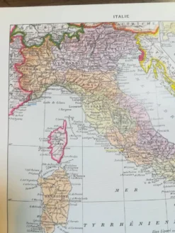 Ancienne carte de l'Italie de 1928