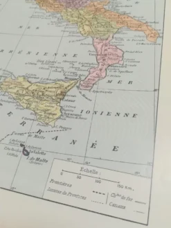 Ancienne carte de l'Italie de 1928