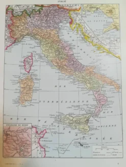 Ancienne carte de l'Italie de 1928