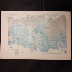 Ancienne carte des océans de 1922