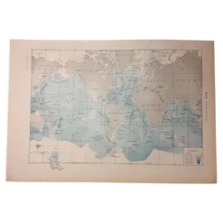 Ancienne carte des océans de 1922