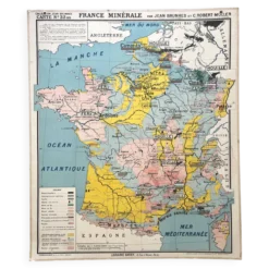 Ancienne carte scolaire Hatier Brunhes 32, 1940 - France minérale