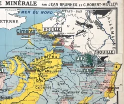 Ancienne carte scolaire Hatier Brunhes 32, 1940 - France minérale