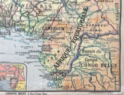 Ancienne carte scolaire Hatier 51, 1930, Afrique occidentale équatoriale