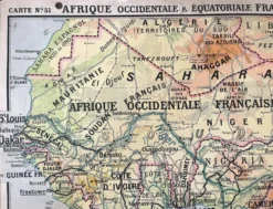 Ancienne carte scolaire Hatier 51, 1930, Afrique occidentale équatoriale
