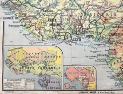 Ancienne carte scolaire Hatier 51, 1930, Afrique occidentale équatoriale