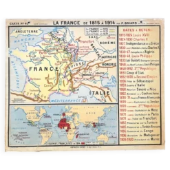 Ancienne carte scolaire Hatier Briard 63, 1950 - France 1815 à 1914 (Rép