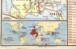 Ancienne carte scolaire Hatier Briard 63, 1950 - France 1815 à 1914 (Rép
