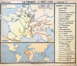 Ancienne carte scolaire Hatier Briard 63, 1950 - France 1815 à 1914 (Rép