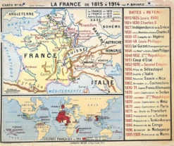 Ancienne carte scolaire Hatier Briard 63, 1950 - France 1815 à 1914 (Rép