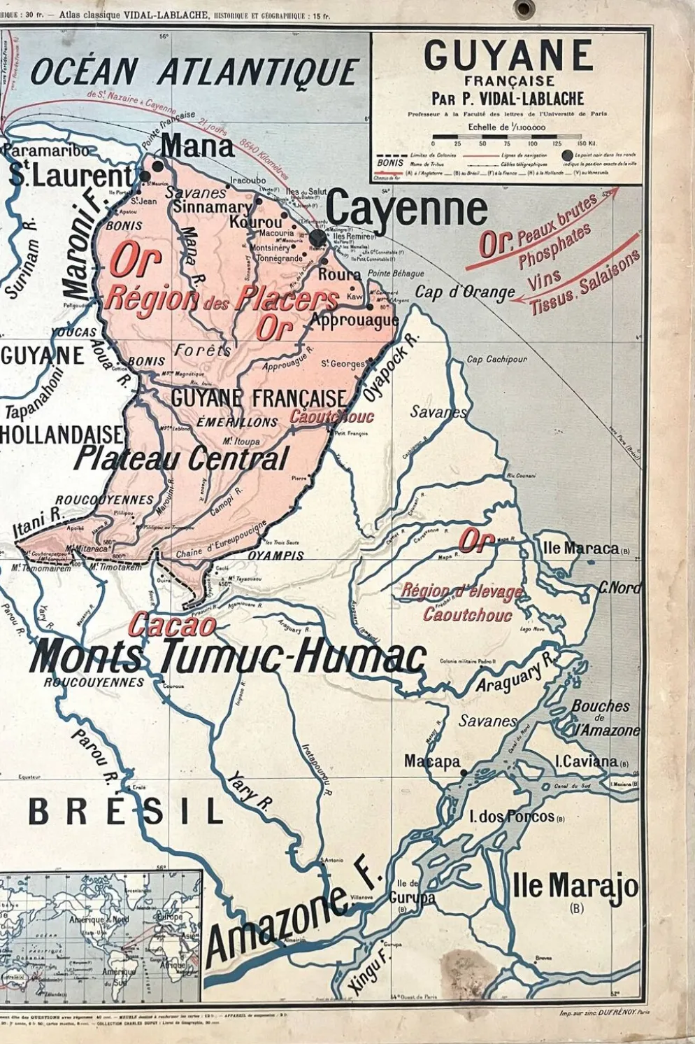 Ancienne carte scolaire Vidal-Lablache 37, T10, 1914 - Afrique occidentale