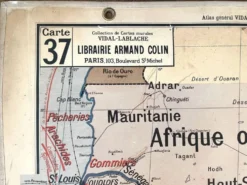 Ancienne carte scolaire Vidal-Lablache 37, T10, 1914 - Afrique occidentale