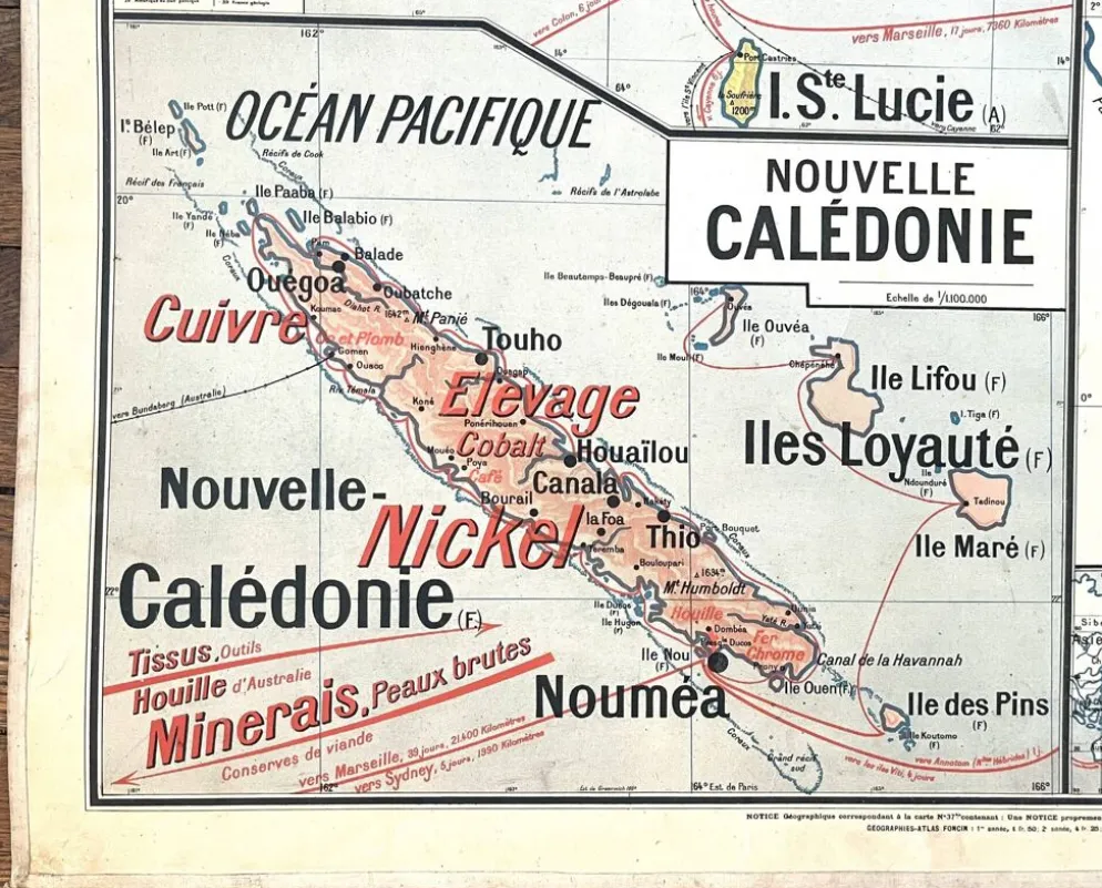 Ancienne carte scolaire Vidal-Lablache 37, T10, 1914 - Afrique occidentale