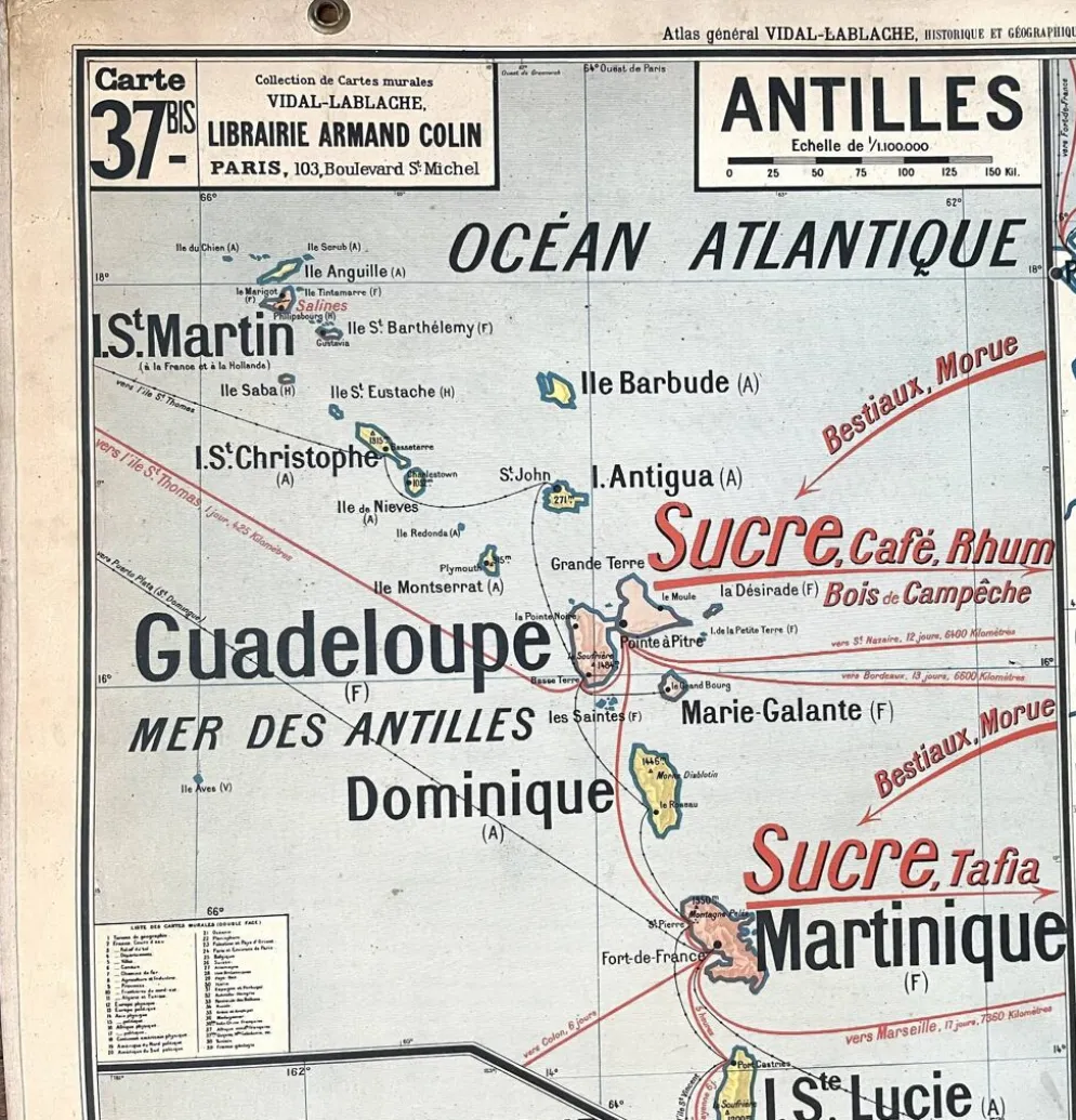 Ancienne carte scolaire Vidal-Lablache 37, T10, 1914 - Afrique occidentale