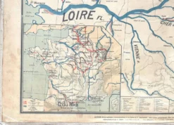 Ancienne carte scolaire Vidal Lablache 6, Mézières, T36, 1910 France Canaux