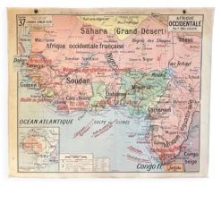 Ancienne carte scolaire Vidal-Lablache 37, T36, 1930 Afrique occidentale