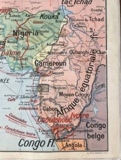Ancienne carte scolaire Vidal-Lablache 37, T36, 1930 Afrique occidentale