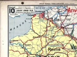 Ancienne carte scolaire Vidal-Lablache 10, T26, 1930 - Divisions militaires