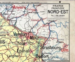 Ancienne carte scolaire Vidal-Lablache 10, T26, 1930 - Divisions militaires