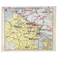 Ancienne carte scolaire Vidal-Lablache 10, T26, 1930 - Divisions militaires