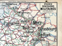 Ancienne carte scolaire Vidal-Lablache 10, T26, 1930 - Divisions militaires