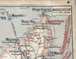 Ancienne carte scolaire Vidal-Lablache 36, 1914, T14 – Indochine française