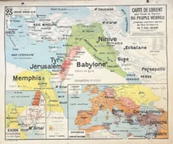 Ancienne carte scolaire Vidal-Lablache 23, 1940, T52 - Orient Palestine