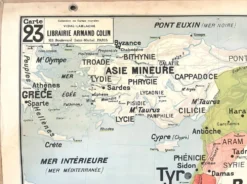 Ancienne carte scolaire Vidal-Lablache 23, 1940, T52 - Orient Palestine