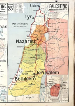 Ancienne carte scolaire Vidal-Lablache 23, 1940, T52 - Orient Palestine