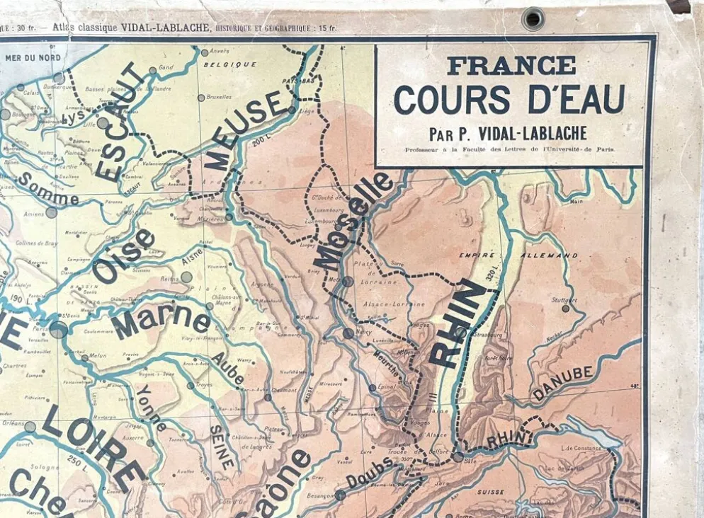 Ancienne carte Vidal Lablache 2, Mézières, T46, 1910 - France Cours d'eau
