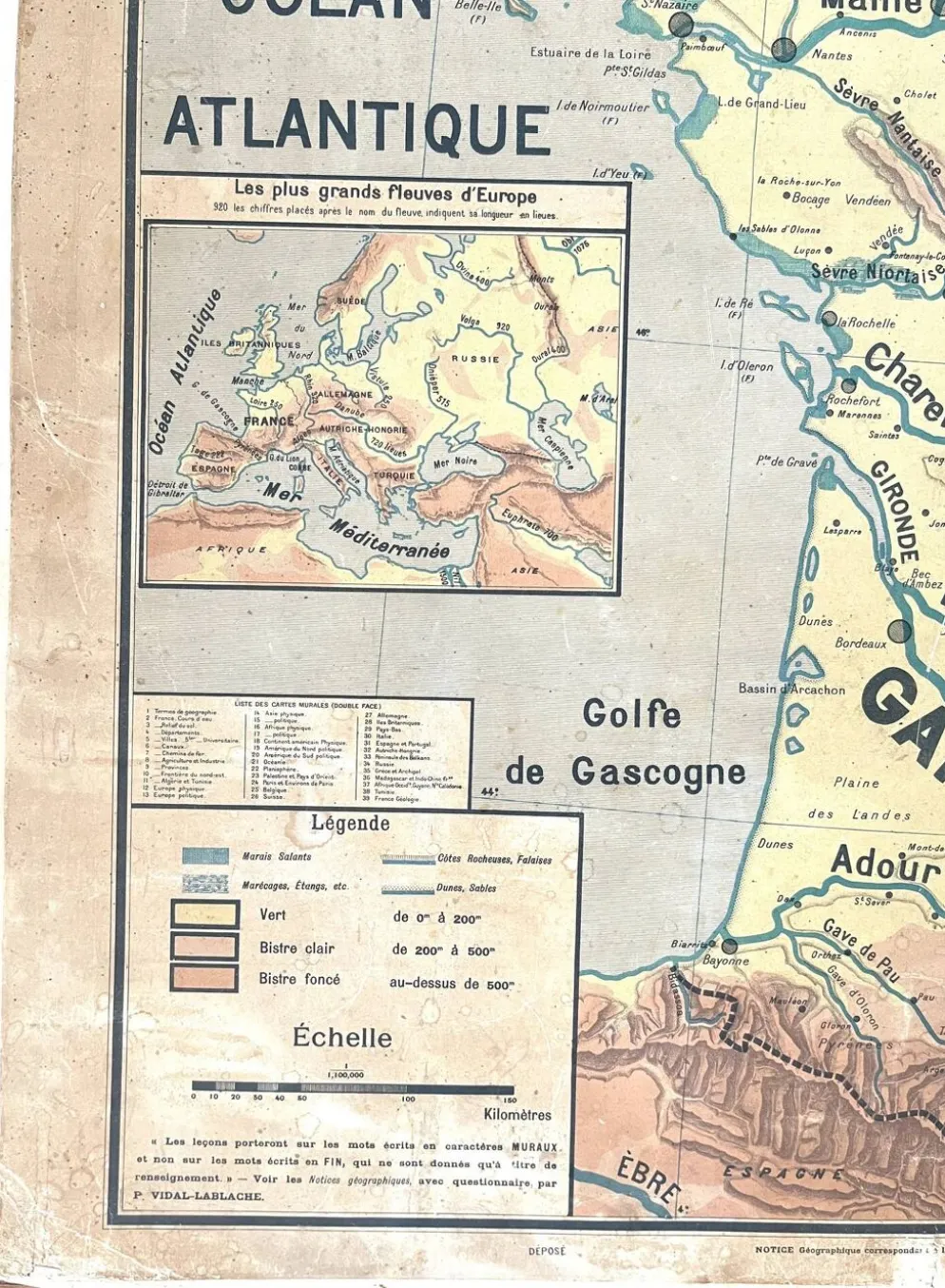 Ancienne carte Vidal Lablache 2, Mézières, T46, 1910 - France Cours d'eau