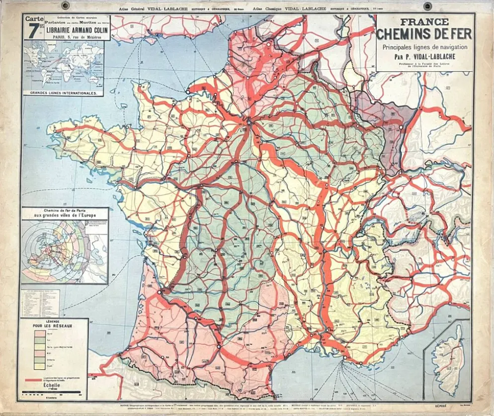 Ancienne carte Vidal-Lablache 7, Mézières, T41, 1900 - France Trains