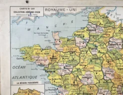 Ancienne carte Vidal-Lablache 301, 1950 - France, départements, fleuves