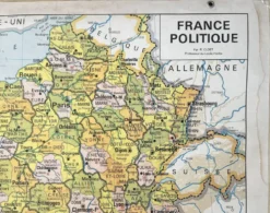 Ancienne carte Vidal-Lablache 301, 1950 - France, départements, fleuves