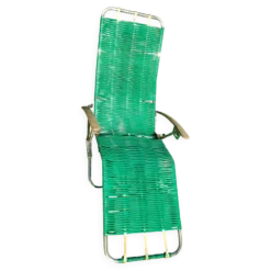 Ancienne chaise longue transat scoubidou