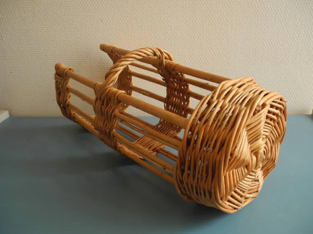 ancienne claie pain osier panier déco vintage wicker bread rack basket