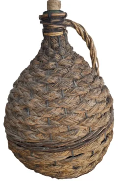 Ancienne Dame-Jeanne Tressée avec Anse et Bouchon Liège