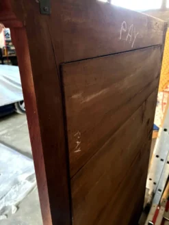 Ancienne glace de cheminée en bois - fin XIXe / début XXe