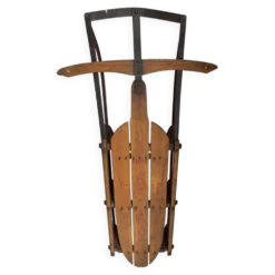 Ancienne luge américaine en bois vintage
