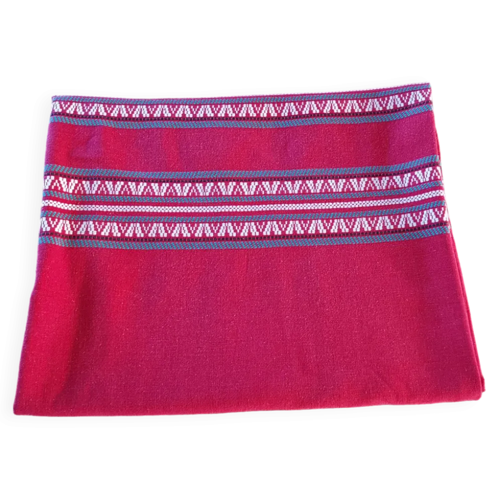 Ancienne nappe rectangulaire rouge Basque