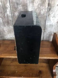 Ancienne petite cage a oiseaux caoa bois + métal + bac plastique vintage