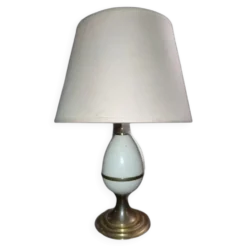 Ancienne petite lampe oeuf métal crème/métal doré goût maison charles annee