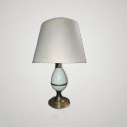 Ancienne petite lampe oeuf métal crème/métal doré goût maison charles annee